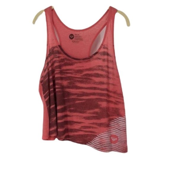 Roxy Tops - Roxy coral crop top wave print surfer medium